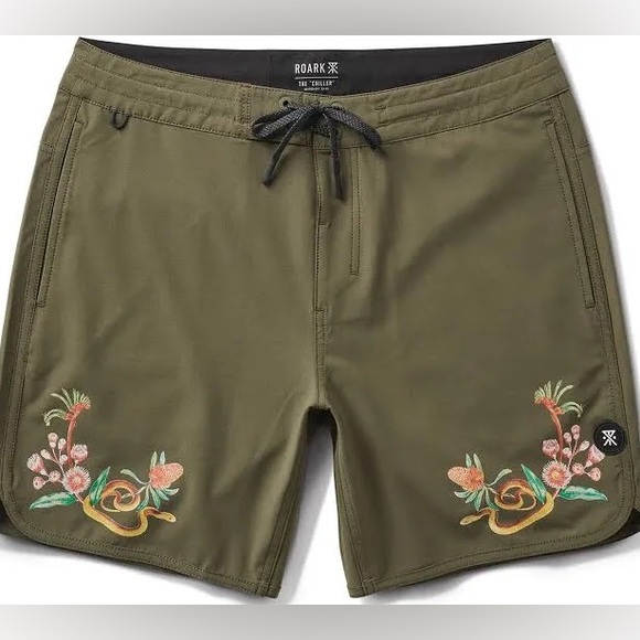 Roark The Chiller Scallop BoardshortsMilitarySize 32NWT